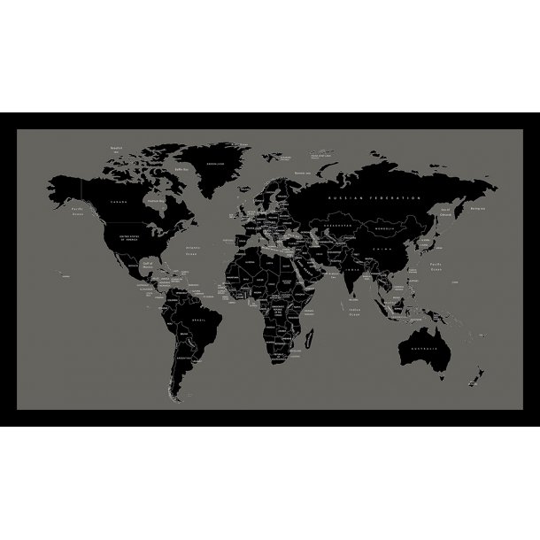 World Map - Gunmetal - Vand