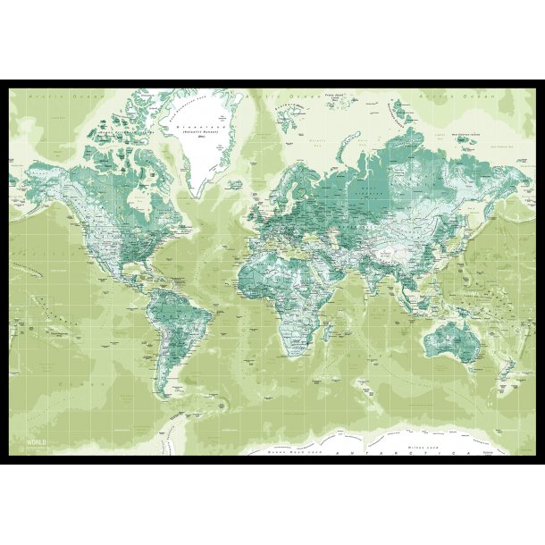 Pin Board - World Map - Green