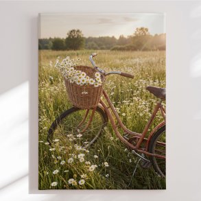 Canvas -  Vintage Bike Daisy Field - Andreas Magnusson