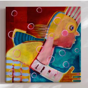 Canvas - Man Blowing Soap - Susse Volander