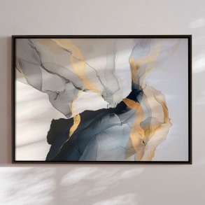 Canvas in black frame - Midnight Marble