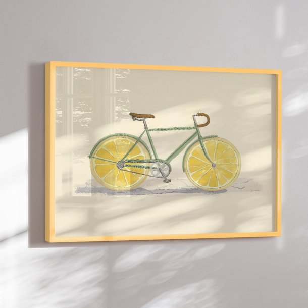 Colormatch indramninger - Bicycle with Lemon Wheels - Melloi Art Prints