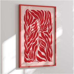 Colormatch framed poster - Red Leaf Harmony - Elena Ristova
