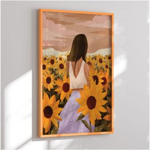 Colormatch framed poster - Sunflower Solitude - Goed Blauw