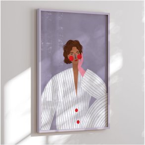 Colormatch framed poster - The Woman With the Pink Glove - Bea Mller