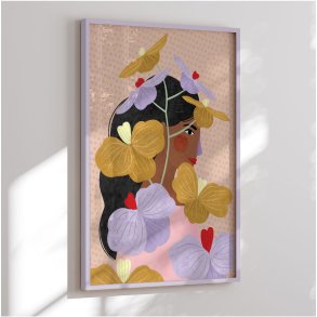 Colormatch framed poster - Hidden Behind Yellow Purple Flowers - Bea Mller