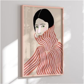 Colormatch framed poster - Pink Sweater - Sharyn Bursic