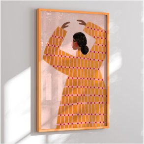 Colormatch framed poster - The Woman With the Checked Dress - Bea Mller