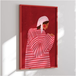 Colormatch framed poster - The Woman With the Red Stripes - Bea Mller