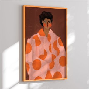 Colormatch framed poster - Woman With Orange Dots - Bea Mller