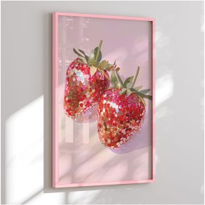 Colormatch framed poster - Sparkling Strawberries - Melloi Art Prints