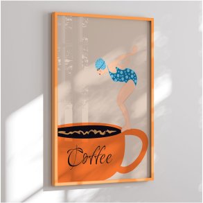 Colormatch framed poster - Coffee Diver - Sannel Larson
