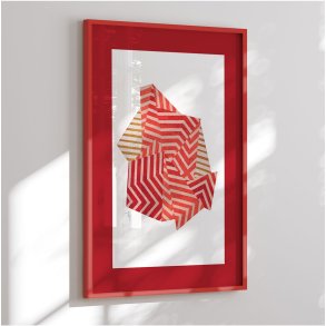 Colormatch framed poster - Zen Stone VI. (red version) - Paulina Vrregn