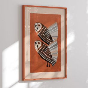 Colormatch framed poster - Striped Owls Gaze - City Art
