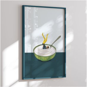 Colormatch framed poster - Morning Swim - Maarten Lon
