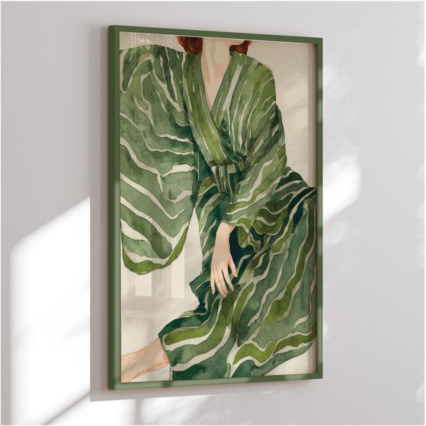 Colormatch indramninger - Green Kimono Flow - THE MIUUS STUDIO
