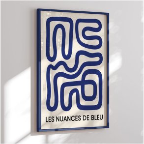 Colormatch framed poster - Blue Maze Flow - Treechild