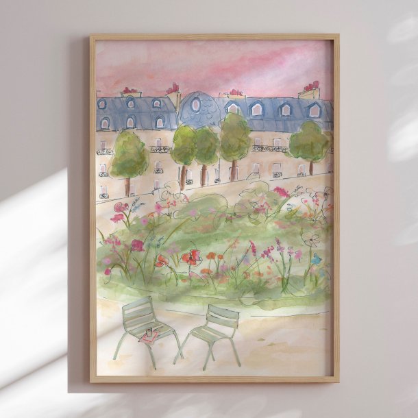 Framed poster - Parisian Garden - Katharina Puritscher