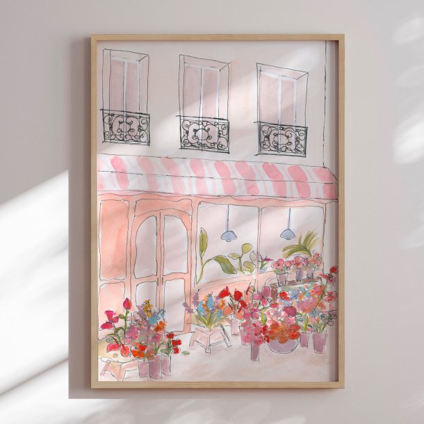 Framed poster - Pink Flower Shop - Katharina Pruitscher