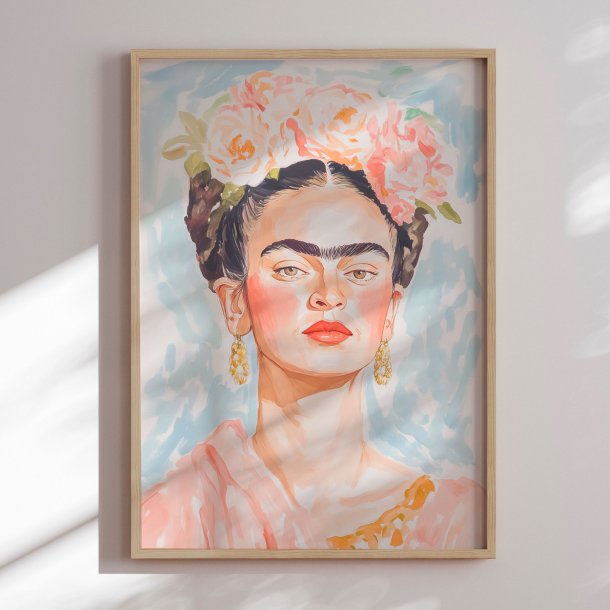 Framed poster - Pastel Frida - Melloi Art Prints