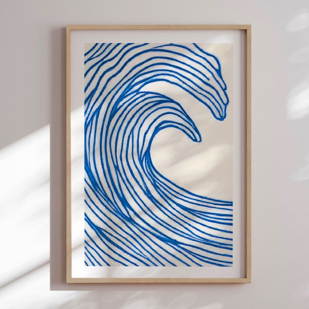 Framed poster - Great Blue Wave - Merel Takken