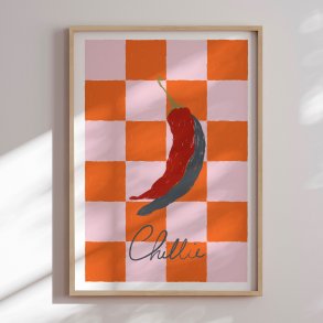 Indramning - Spicy Chili Checkerboard - Ivy Green Illustrations