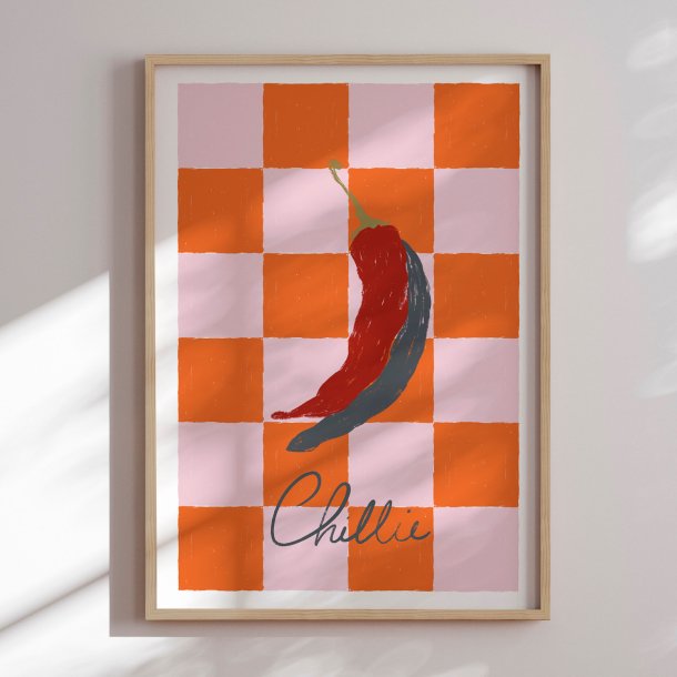 Indramning - Spicy Chili Checkerboard - Ivy Green Illustrations