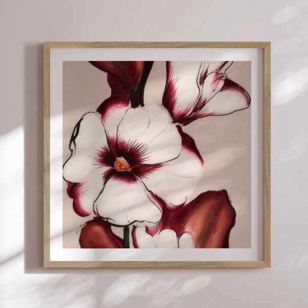 Indramning - Elegant Maroon Blooms II - Alma