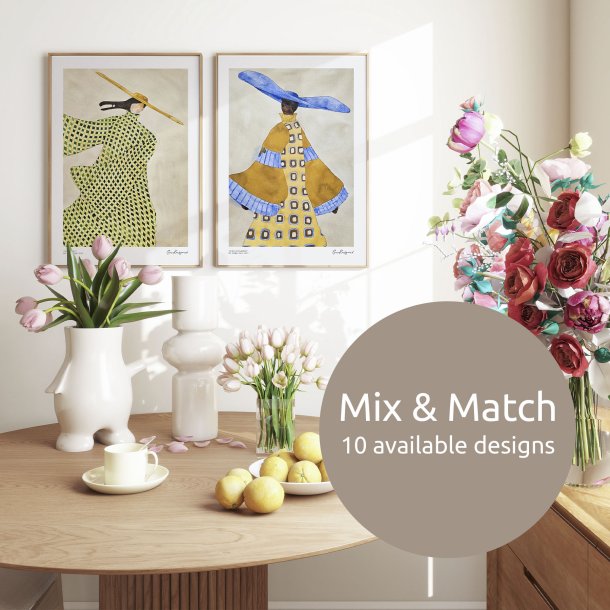 Concept - Framed posters - Sara Korsgaard - Choose 6 pcs.