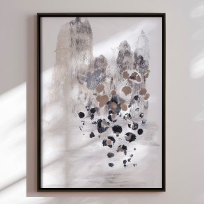 Handmade panting in frame - Ethereal Cascades - Maira Ribena - Mixed media