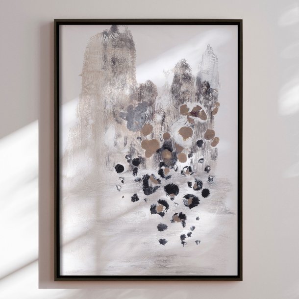 Handmade panting in frame - Ethereal Cascades - Maira Ribena - Mixed media