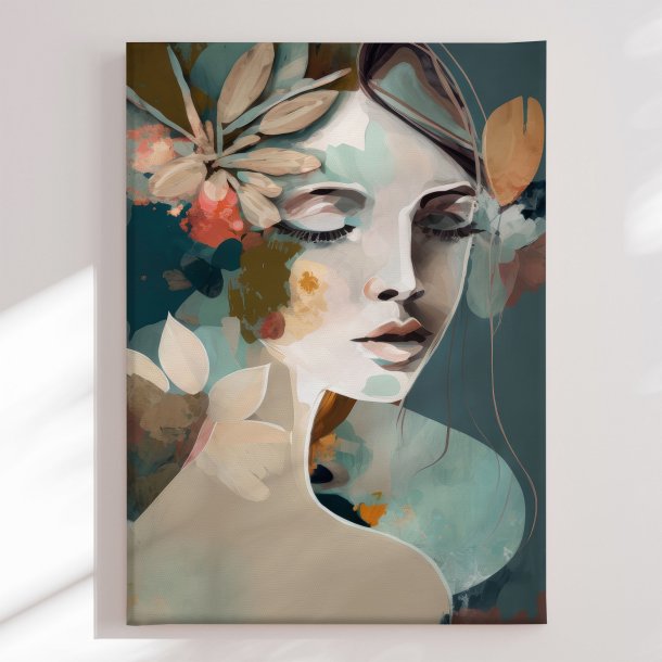 Canvas - Woman Portrait with Closed Eyes - Bella Eve