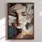 Canvas - Woman Portrait with Floral Elements - Bella Eve