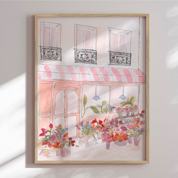Luxury framed art - Pink Flower Shop - Katharina Puritscher