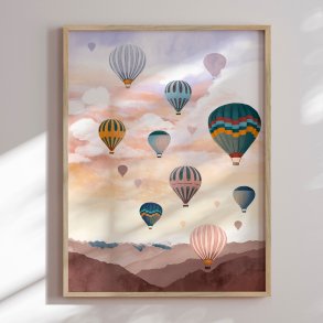 Luxury framed art - Airballoon Sky