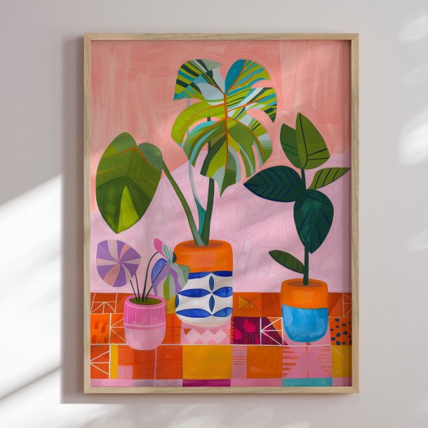 Luxury framed art - Colorful Monstera