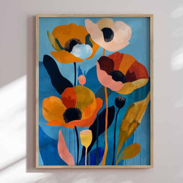 Luxury framed art - Colorful Poppies