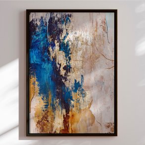 Hndlavet maleri i ramme - Blue Feeling