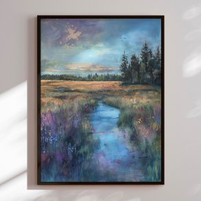 Handmade painting with black frame - Unforgettable Summer - Mixed media