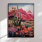 Hndlavet maleri med sort ramme - Landscape Cactus I - Mixed media