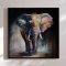 Handmade panting in frame - Colorful Elephant - Mixed media