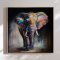 Handmade panting in frame - Colorful Elephant - Mixed media