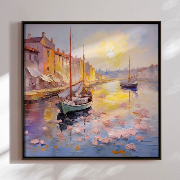 Handmade panting in frame - Forrshavn - Mixed media