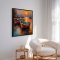 Handmade panting in frame - Bdhavn I - Mixed media