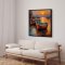 Handmade panting in frame - Bdhavn I - Mixed media