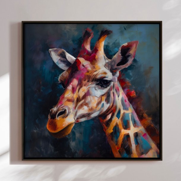 Handmade panting in frame - Mumbaj - Mixed media