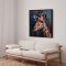 Handmade panting in frame - Mumbaj - Mixed media