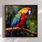 Handmade panting in frame - Parrot I - Mixed media