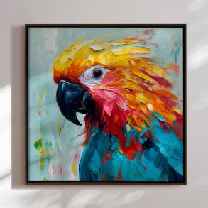Hndlavet maleri i ramme - Parrot II - Mixed media