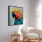 Handmade panting in frame - Parrot II - Mixed media